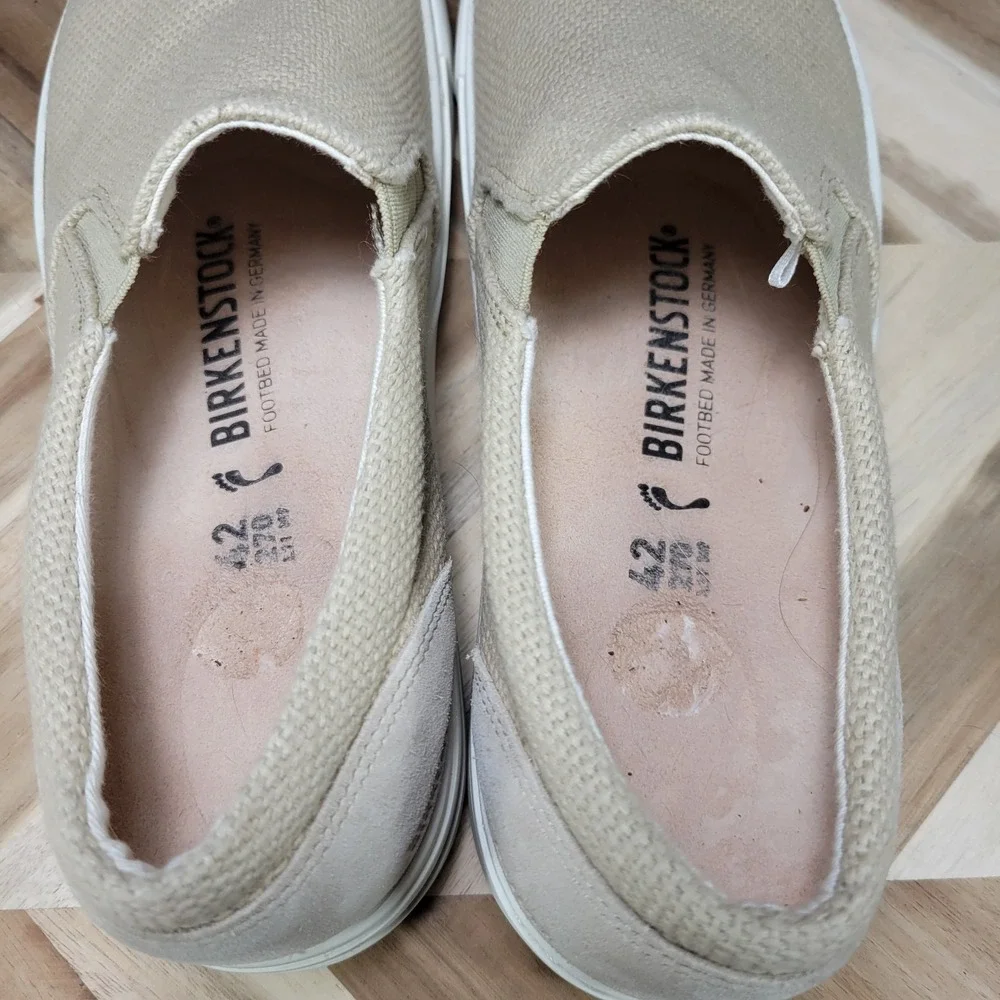 Birkenstock Oswego Canvas Suede Sandcastle Beige Slip On Mens 9 EU 42 Sneakers